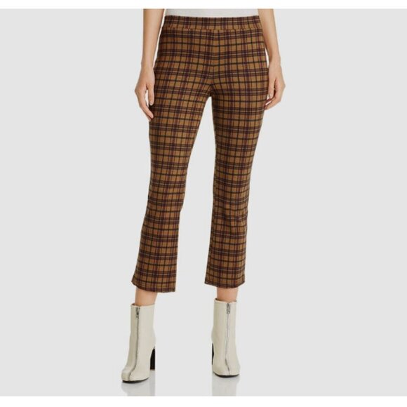 Anthropologie | Sanctuary Carnaby Crop Flare Pants | Brown Plaid | Small - Picture 1 of 7